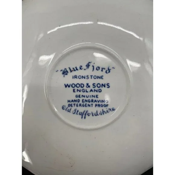 3 Wood & Sons England , ironStone Old Staffordshire Cup and Saucers - Picture 7 of 8